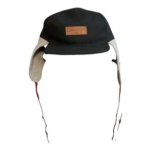 Obermeyer Black and Gray Hat with Ear Flaps